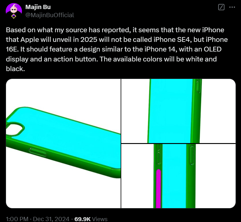 Majin Bu Xpost about iphone 16E