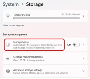 Storage Sense