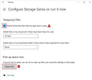 Manually Delete Temporary Files