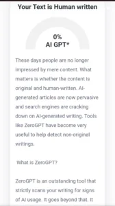 ZeroGPT AI detector