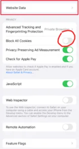 Cookies Setting on Browser