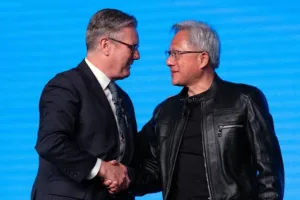 UK Prime Minister Starmer and Nvidia CEO Huang at London Tech Week 2025