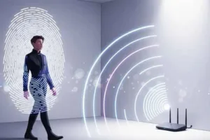 WiFi signal bounces off the body of man