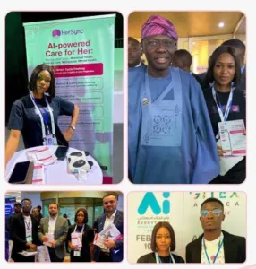 Lagos State Governor Babajide Sanwo-Olu, presented with the HerSync App at Gitex Nigeria 2025Image credit: The Guardian Nigeria
