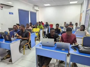 Aspiring founders at work inside a startup accelerator in Lagos
Image source: ARM Labs Lagos Techstars Accelerator – Lagos