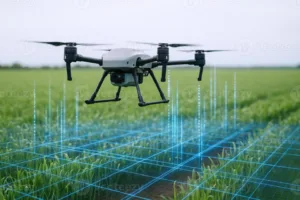 A drone operating on a crop fieldImage source: vasteezy.com