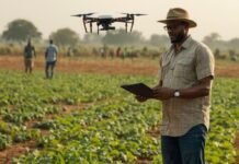 A Breakdown of Nigeria’s Regulatory Codes for Startups that Use Drone Technology A drone flying overhead, with an operator on ground Image source: Science for Africa Foundation